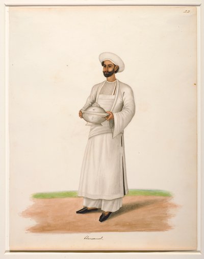 Khansama mit einer Terrine, ca. 1846 von Shaik Muhammad Amir of Karraya